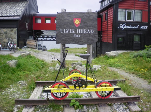 This popular vehicle is used by locals to transport supplies on the Rallarvegen railway
