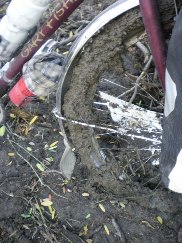 2 inch tires and fenders are no match for the Danube mud