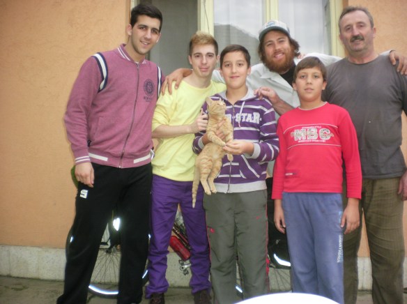 My friends and Marko the kitten in Zabalj, Serbia