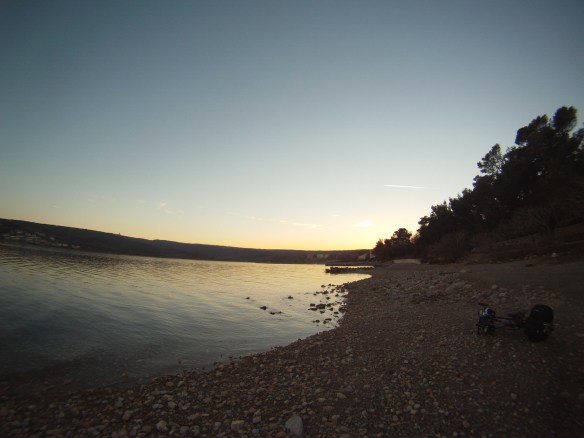 Sunset beach lounging