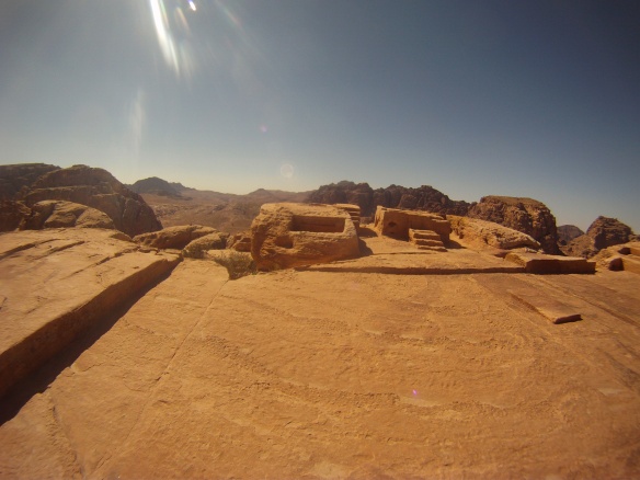 Sacred sacrificial alter at the top of a steep mountain, Petra