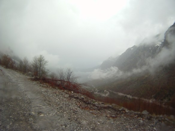 Climbing steep mountains outside of Boga