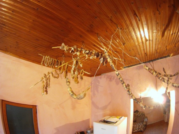 Albanian household meat drying process