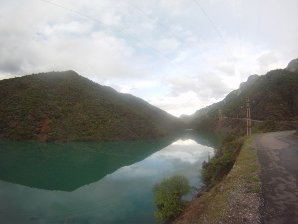 Road to Koman, the ferry travels this river north through a fjord to the city of Fierza