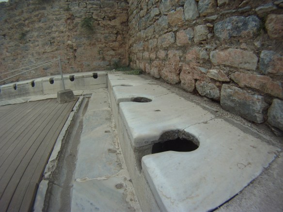 First invented none squatting toilet, Ephesus