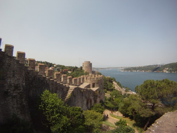 Fortress walls from Rumeli Hissara, these this fortress was built to stop ships from supplying Constantinople.