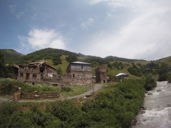 Small cobblestone built villages in Svaneti