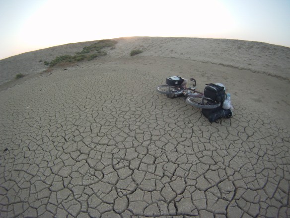 My last night in Baku, camping in a dormant mud volcano