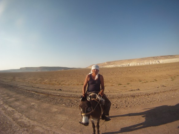 True desert nomad, I offered him a bottle of water but he told I would need it more than him! He had holsters on his saddle one for water one for vodka 