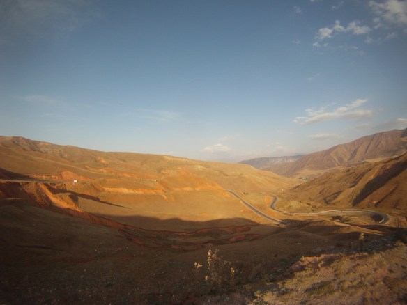 Looking back after 60 km of climbing