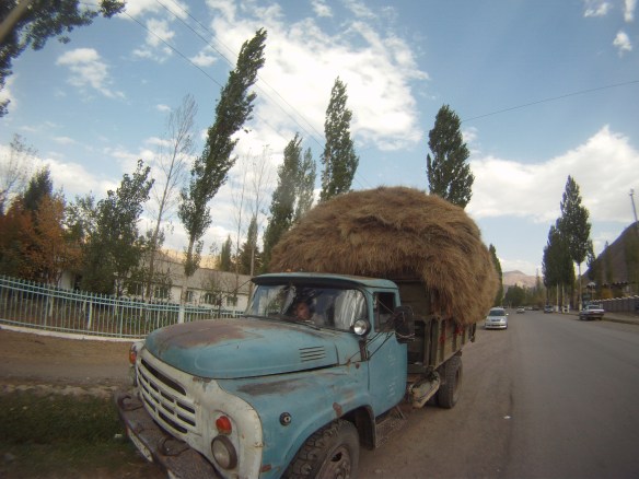 Tajikistan truck full of wheat heading for Osh