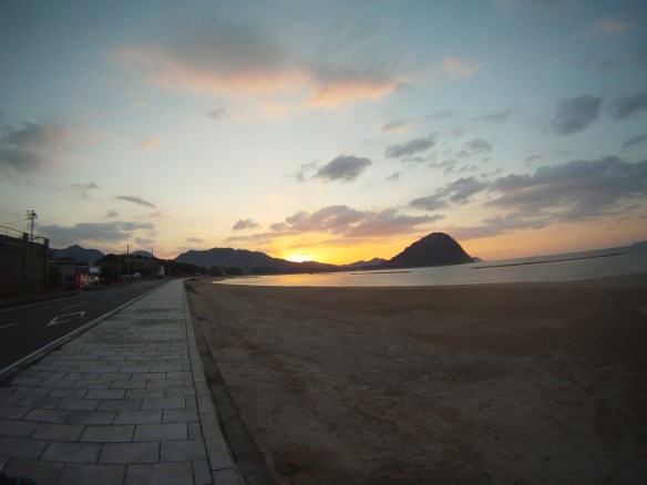 Sunset Hagi Castle, Sea of Japan