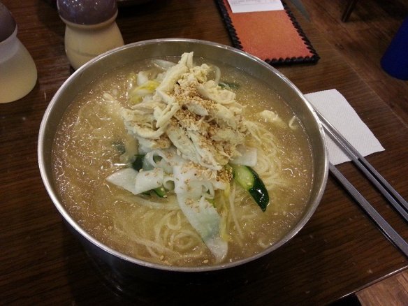 A bowl of Iced noodles, originally the King of Koreas favorite dish