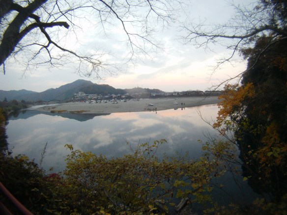 Looking out at one of Japans most famous and oldest bridges originally built without nails