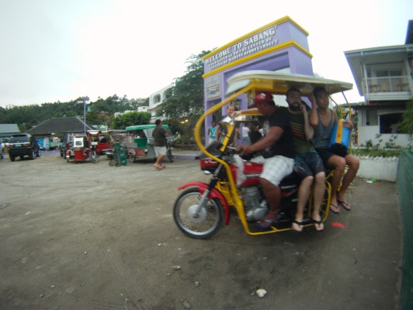 A crew of 6 divers on a tricycle
