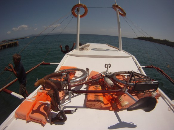 Gaby aboard a local pump boat