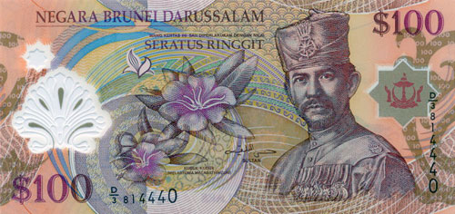 The clean and almost plastic like Brunei dollar