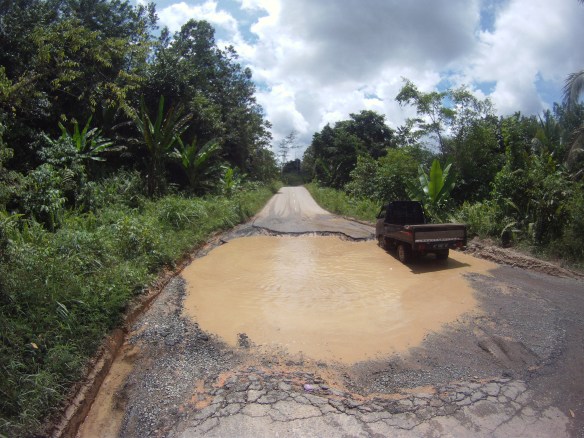 A puddle roads of Kalimantan
