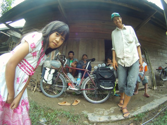 Guest of honor down a long, steep dirt road, the village of Panici in Toraja. 