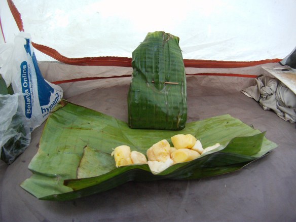 Fermented Cassava, sold in banana leafs