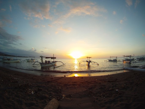 Sunset Lovina beach, Bali
