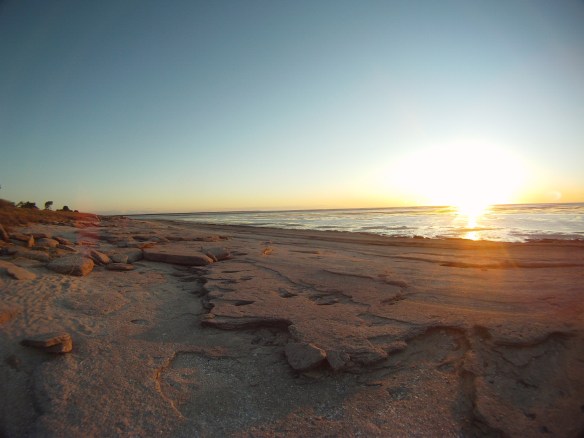Karumba. A 70 km ride to Australia's Gulf. This was probably the first part of the continent reached by Europeans in the early 1600's. The place was a "Snow Birder's Paradise" and was full of affluent white Caravan retires. I left without camping the night