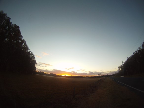 Rural fields, and random side roads. It is impossible to totally avoid the main highway.