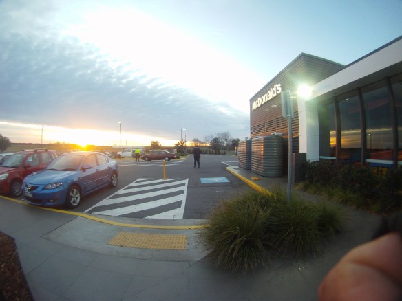 Maccas sunrise. A freezing cold morning but I have never been happier to be at McDonalds!